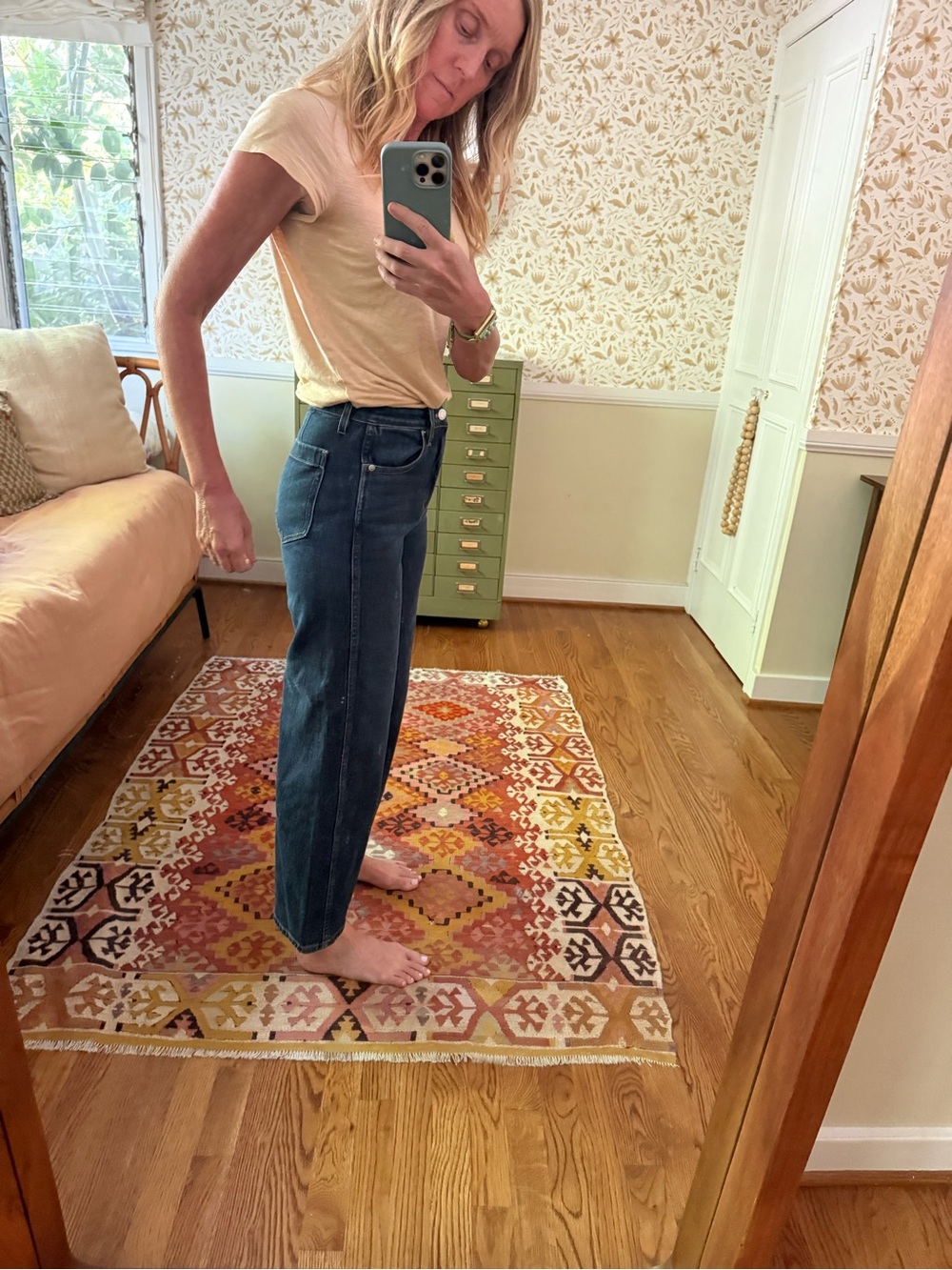 Apiece Apart Dark Blue Wide-Leg High-Rise Jeans - Picture 6 of 7